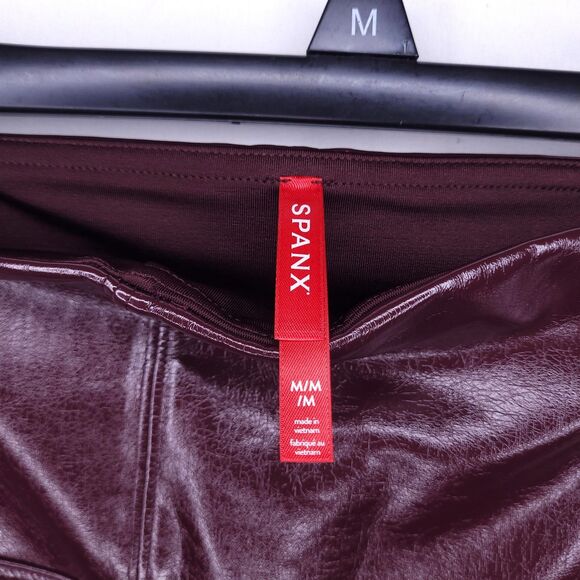 Spanx Faux Leather Leggings Medium Ruby Patent Shiny 20301R - Picture 7 of 16